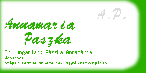 annamaria paszka business card