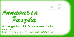 annamaria paszka business card